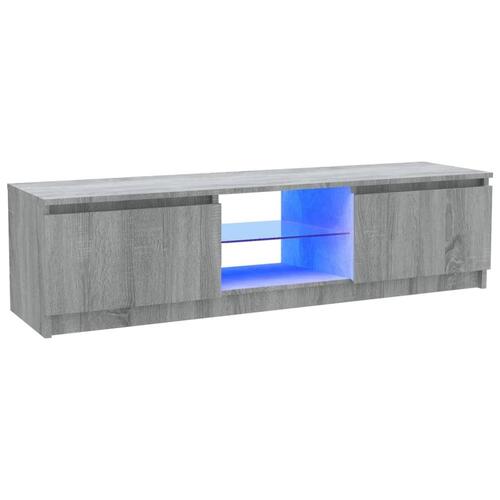 Tv-bord med LED-lys 120x30x35,5 cm grå sonoma-eg