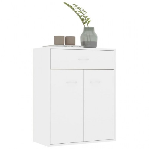 Skænk 60x30x75 cm konstrueret træ hvid højglans