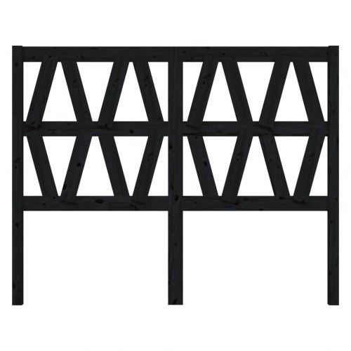 Sengegavl 126×4×100 cm i massivt fyrretræ - sort
