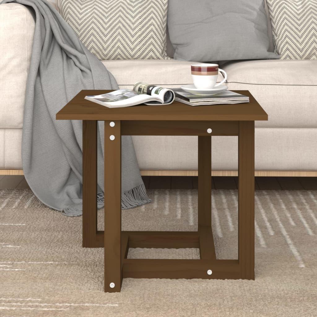 Sofabord 50x50x45 Cm Massivt Fyrretræ Gyldenbrun
