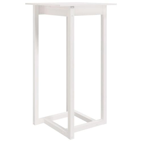 Barbord 60x60x110 cm massivt fyrretræ hvid