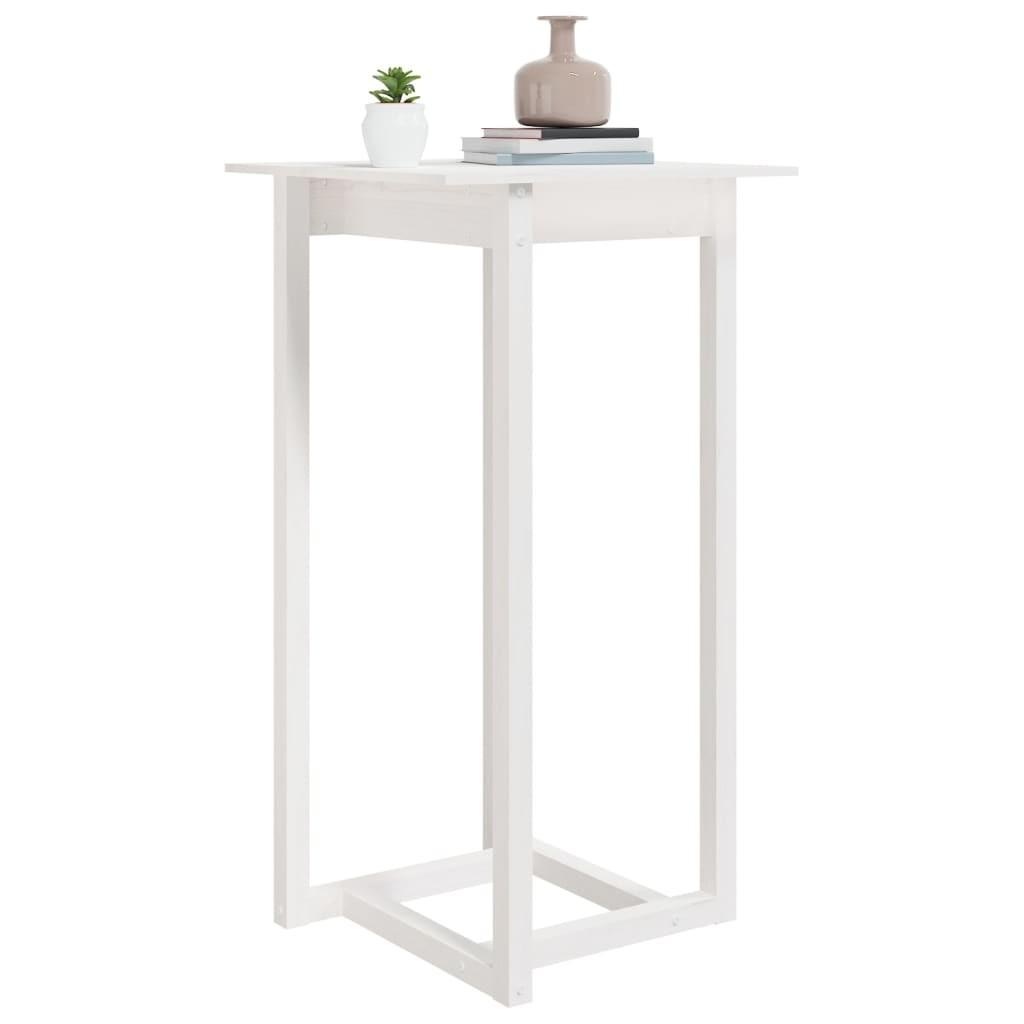 Barbord 60x60x110 cm massivt fyrretræ hvid