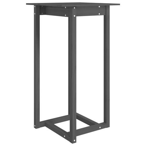 Barbord 60x60x110 cm massivt fyrretræ grå
