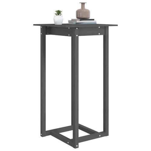 Barbord 60x60x110 cm massivt fyrretræ grå