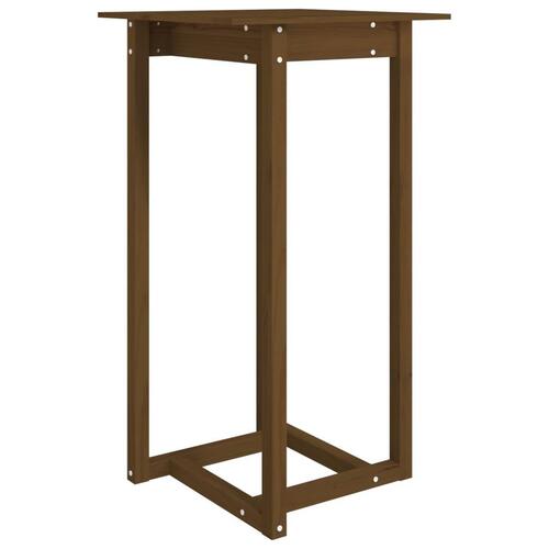 Barbord 60x60x110 cm massivt fyrretræ gyldenbrun