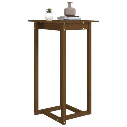 Barbord 60x60x110 cm massivt fyrretræ gyldenbrun