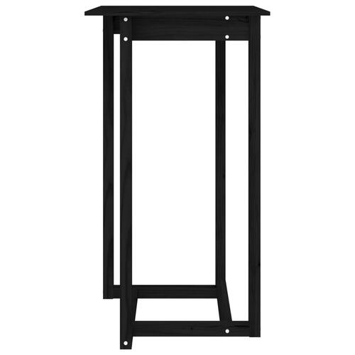 Barbord 60x60x110 cm massivt fyrretræ sort