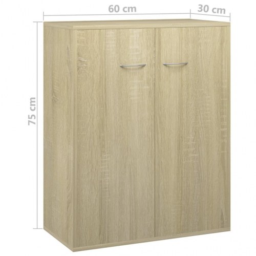 Skænk 60×30×75 cm i konstrueret træ - sonoma-eg