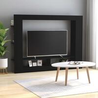 Tv-bord 152x22x113 cm konstrueret træ sort
