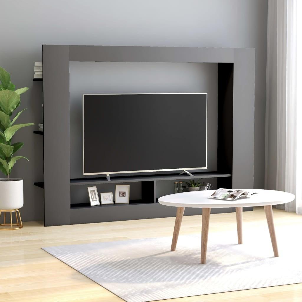 Tv-bord 152x22x113 cm konstrueret træ grå