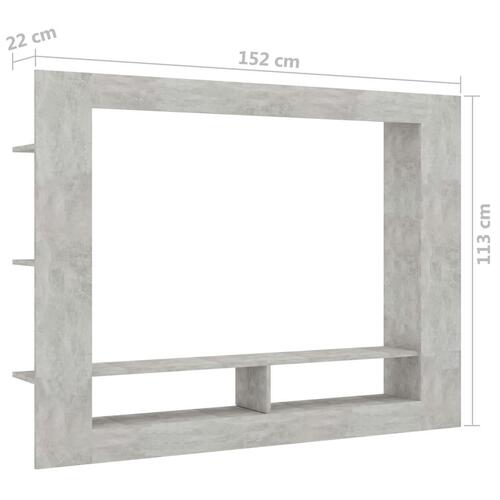 Tv-skab 152 x 22 x 113 cm spånplade betongrå