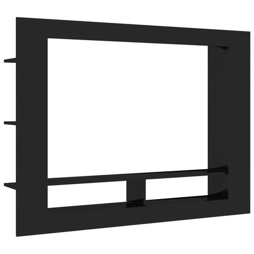 Tv-bord 152x22x113 cm konstrueret træ sort højglans