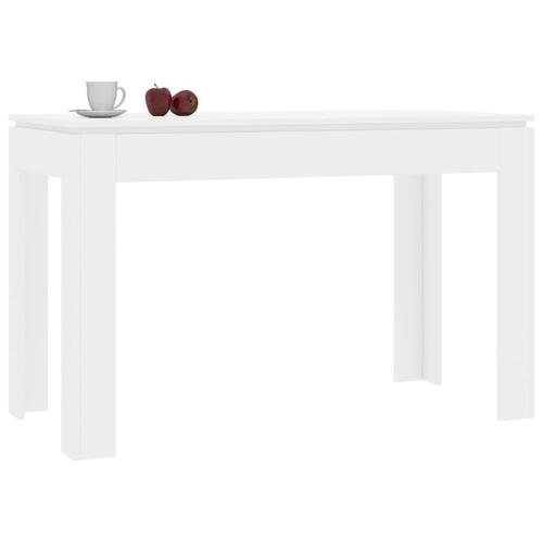 Spisebord 120 x 60 x 76 cm spånplade hvid højglans