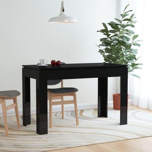 Spisebord 120x60x76 cm konstrueret træ sort højglans