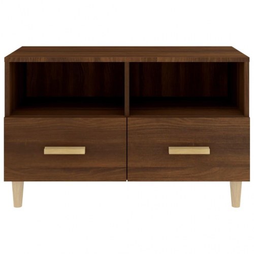 Tv-bord 80x36x50 cm konstrueret træ brun egetræsfarve
