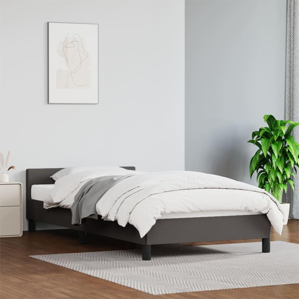 Billede af Sengeramme med sengegavl 80x200 cm kunstlæder grå
