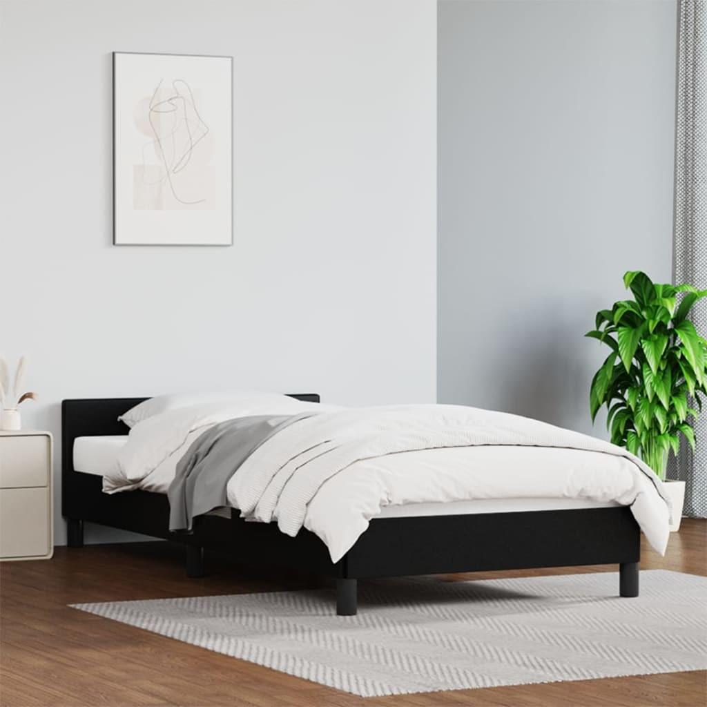 Billede af Sengeramme med sengegavl 80x200 cm kunstlæder sort