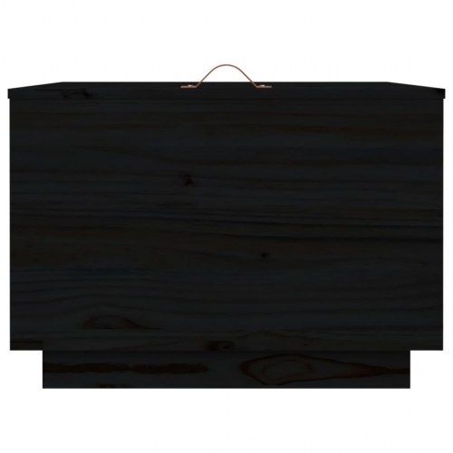 Opbevaringskasser med låg 3 stk. massivt fyrretræ sort