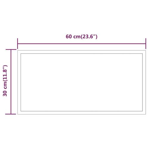 Badeværelsesspejl med LED-lys 30x60 cm