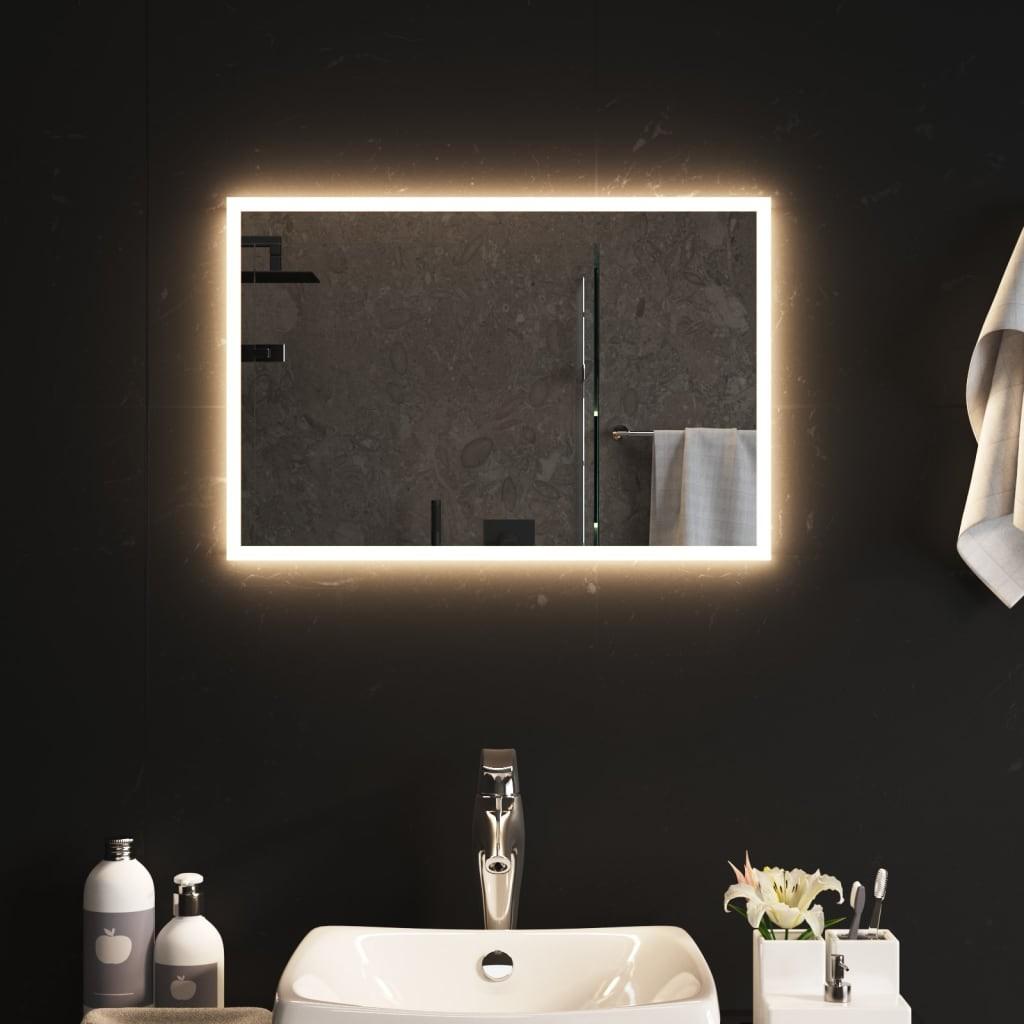 Badeværelsesspejl med LED-lys 40x60 cm