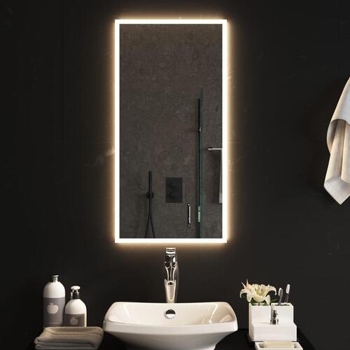 Badeværelsesspejl med LED-lys 40x80 cm