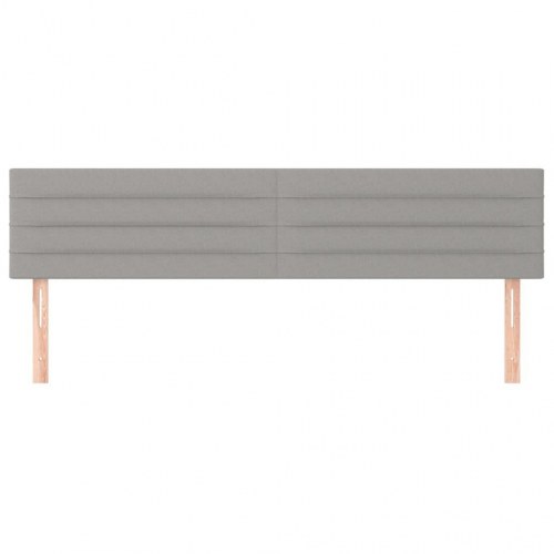 Sengegavl 160 x 5 x 78/88 cm i stof - lysegrå
