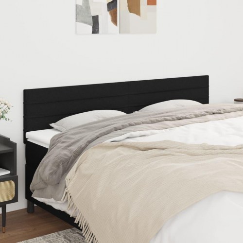 Sengegavl i stof 200 x 5 x 78/88 cm - sort