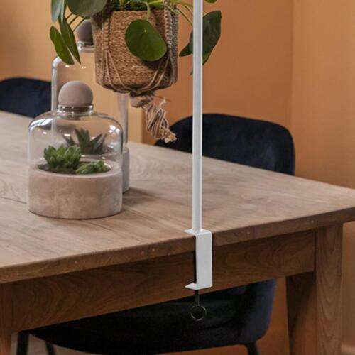 dekorativ bordstang med klemme hvid