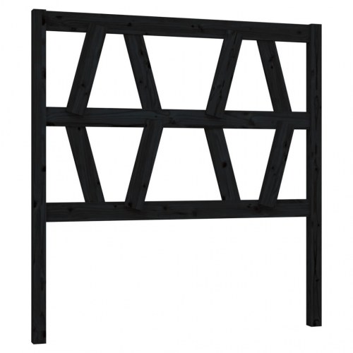 Sengegavl 81×4×100 cm i massivt fyrretræ - sort