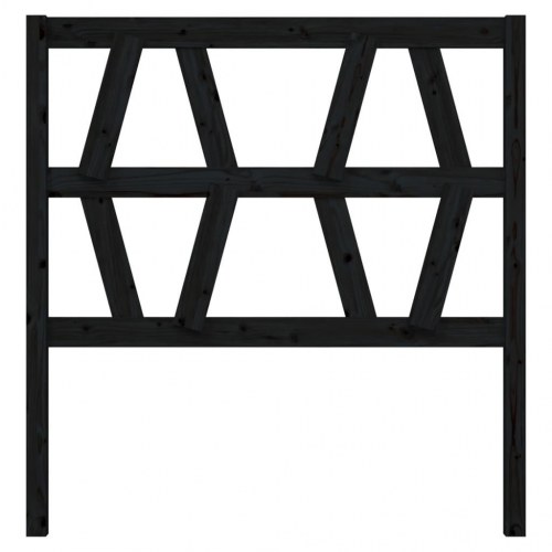 Sengegavl 81×4×100 cm i massivt fyrretræ - sort