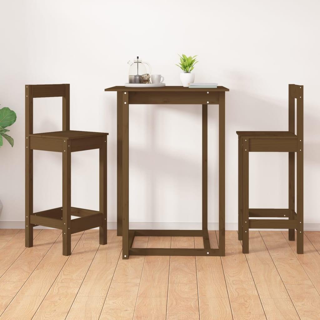 Barstole 2 stk. 40x41,5x112 cm massivt fyrretræ gyldenbrun