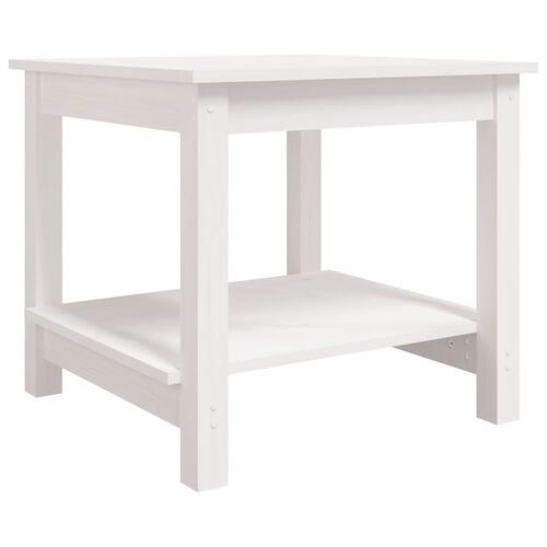 Sofabord 50x50x45 cm massivt fyrretræ sort hvid
