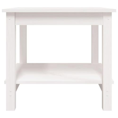 Sofabord 50x50x45 cm massivt fyrretræ sort hvid