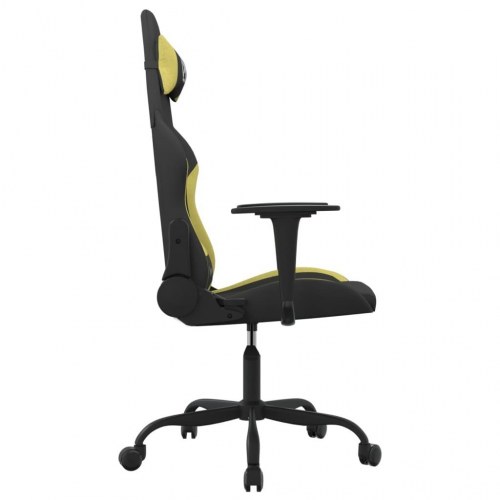 Gamingstol med massagefunktion i stof - sort/lysegrøn