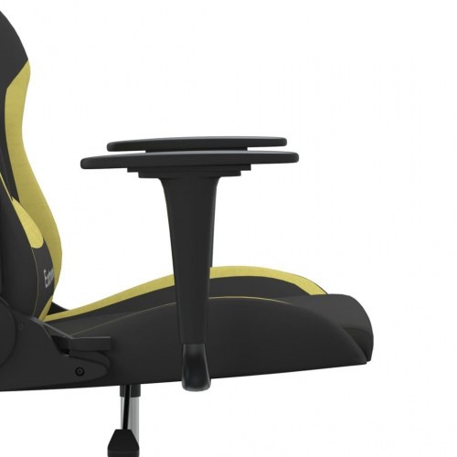 Gamingstol med massagefunktion i stof - sort/lysegrøn