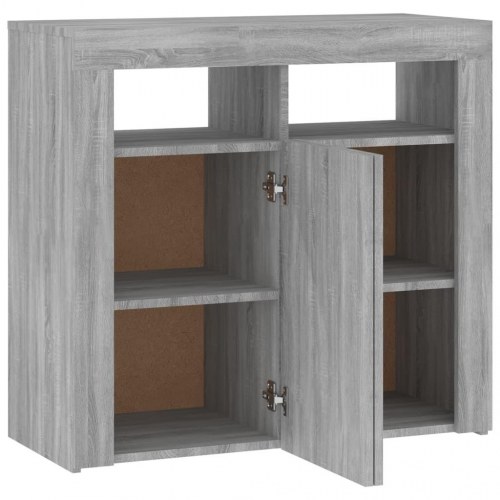 Skænk med LED-lys - 80×35×75 cm, grå sonoma-eg