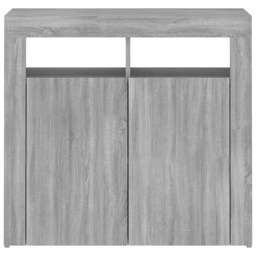 Skænk med LED-lys - 80×35×75 cm, grå sonoma-eg
