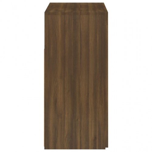 Skænk med LED-lys 80x35x75 cm brun eg