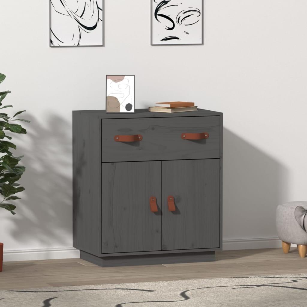 Skænk i massivt fyrretræ - grå 65,5 × 40 × 75 cm