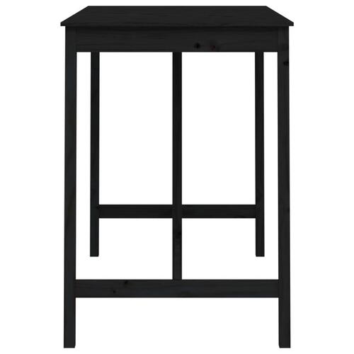 Barbord 140x80x110 cm massivt fyrretræ sort