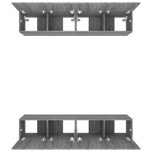 Tv-skabe 4 stk. 80x30x30 cm konstrueret træ grå sonoma-eg