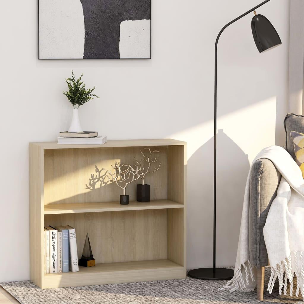 bogreol 80x24x75 cm spånplade sonoma-eg