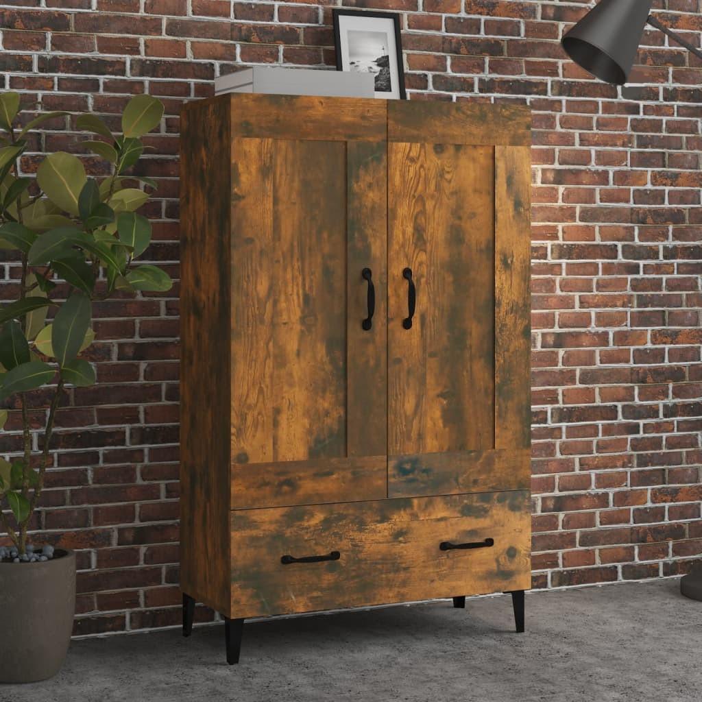 vidaXL skab 70x31x115 cm konstrueret træ røget egetræsfarve