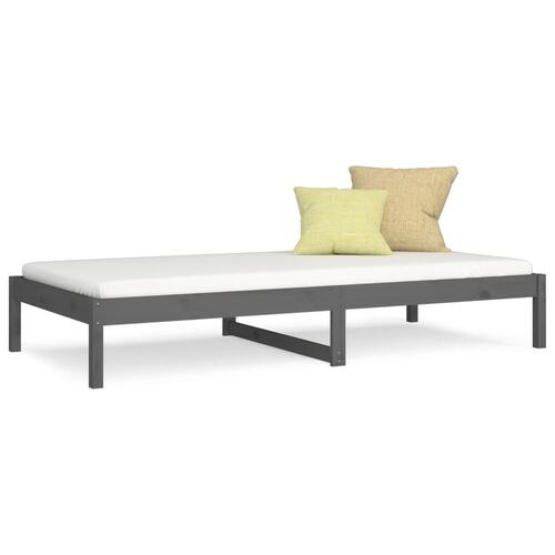 Daybed 90x200 cm massivt fyrretræ grå