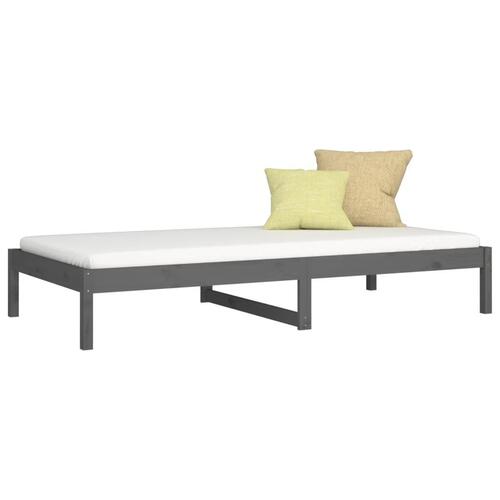 Daybed 90x200 cm massivt fyrretræ grå