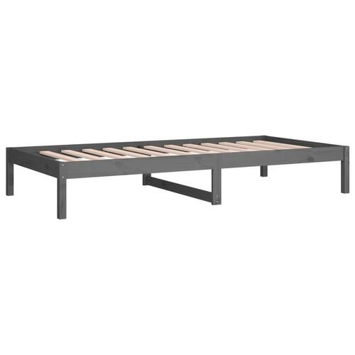 Daybed 90x200 cm massivt fyrretræ grå