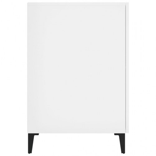 Skrivebord 140x50x75 cm konstrueret træ hvid højglans