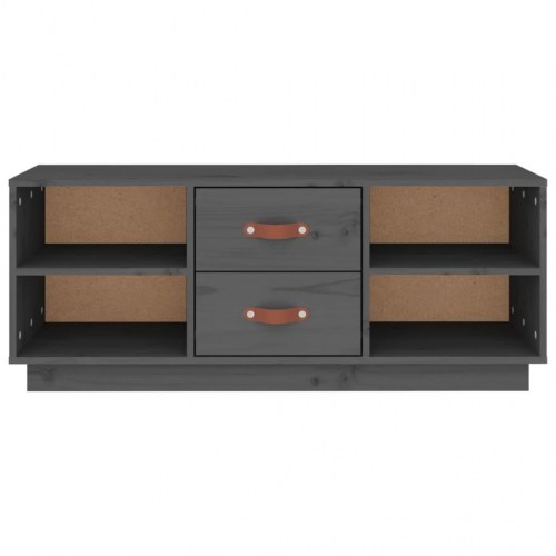 Tv-bord 100x34x40 cm massivt fyrretræ grå