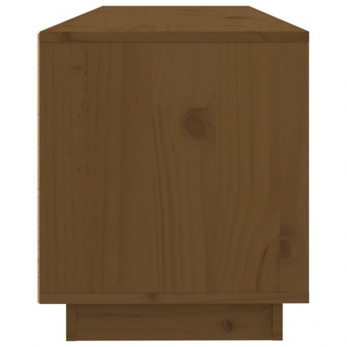 Tv-bord 100x34x40 cm massivt fyrretræ gyldenbrun