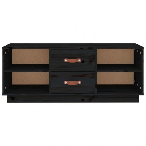 Tv-bord 100x34x40 cm massivt fyrretræ sort